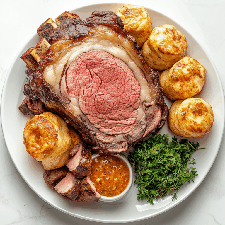 Classic Prime Rib with Yorkshire Pudding Recipe | Tender &amp; Traditional Roast Beef Dinner