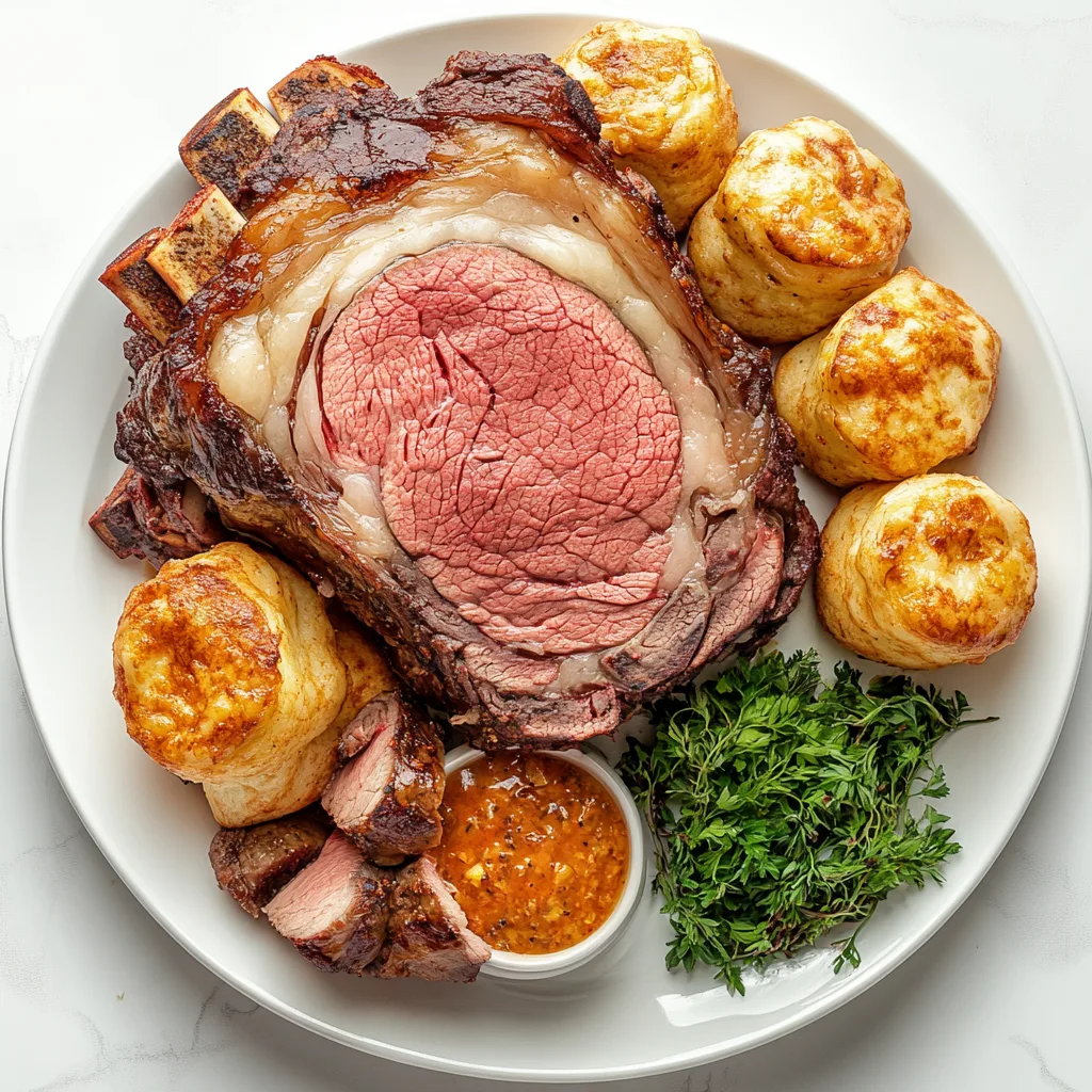 Classic Prime Rib with Yorkshire Pudding Recipe | Tender &amp; Traditional Roast Beef Dinner