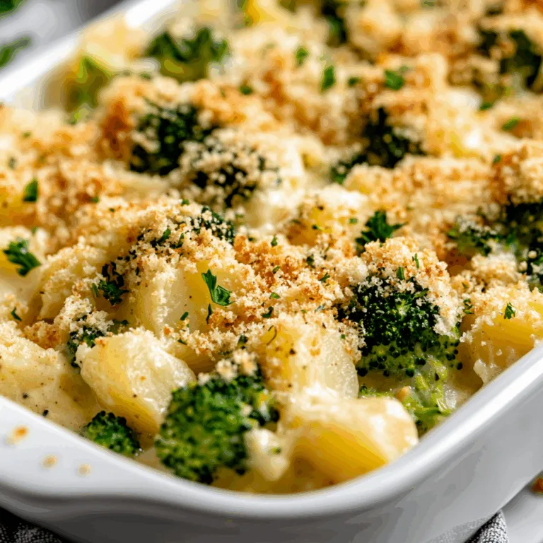 Creamy Vegan Potato Broccoli Casserole | Easy Gluten-Free Recipe