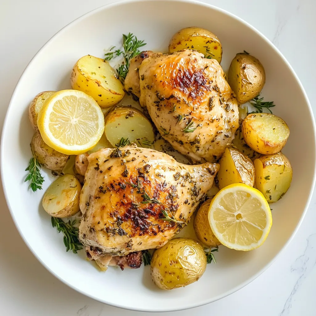 Greek Slow Cooker Lemon Chicken and Potatoes