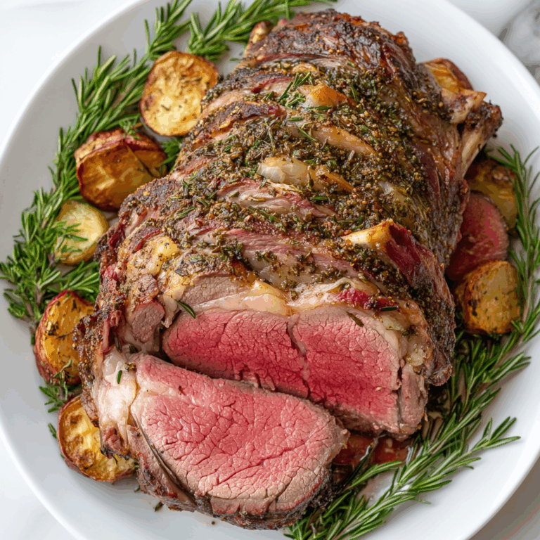 Herb-Crusted Prime Rib Roast Recipe | Juicy &amp; Flavorful Holiday Beef Roast