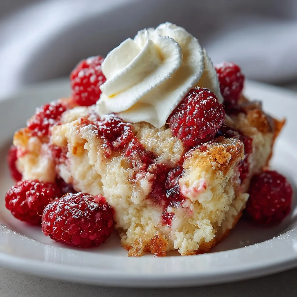 Easy Slow Cooker White Chocolate Raspberry Dump Cake Recipe | Delicious &amp; Quick Dessert