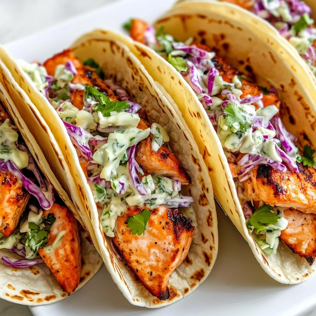Crispy Air Fryer Salmon Tacos with Tangy Slaw | Easy &amp; Healthy Recipe