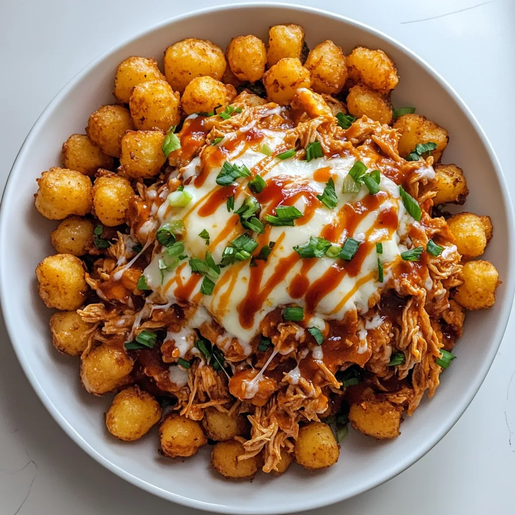 BBQ Pulled Chicken with Crispy Tater Tots &amp; Melted Cheese | Ultimate Comfort Food Recipe