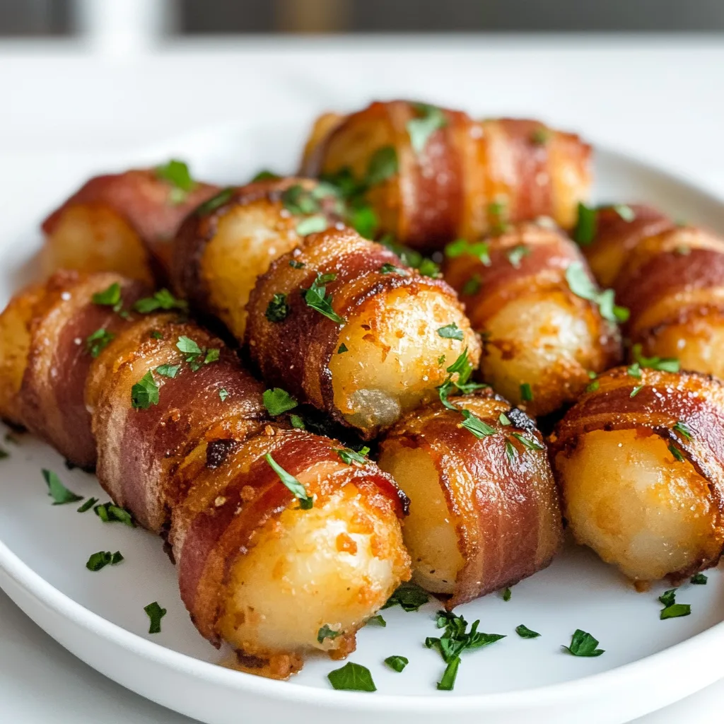 Crispy Bacon Wrapped Tater Tot Bombs Recipe | Ultimate Party Snack Ideas