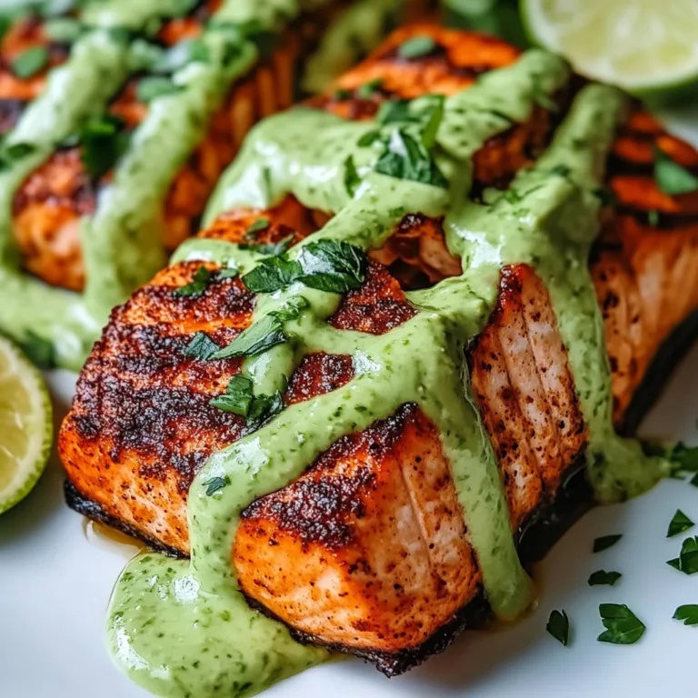 Baked Cajun Salmon with Creamy Avocado Lime Sauce | Easy Healthy Recipe