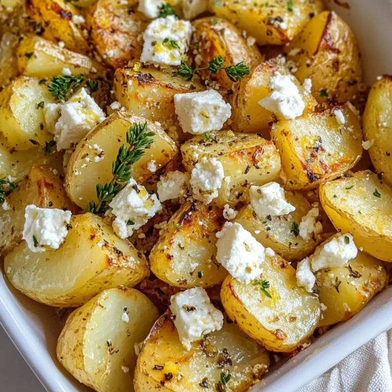 Crispy Baked Feta Potatoes with Zesty Lemon | Easy Healthy Recipe