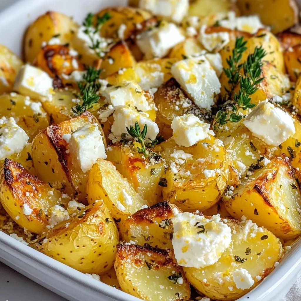 Crispy Baked Feta Potatoes with Zesty Lemon | Easy Healthy Recipe