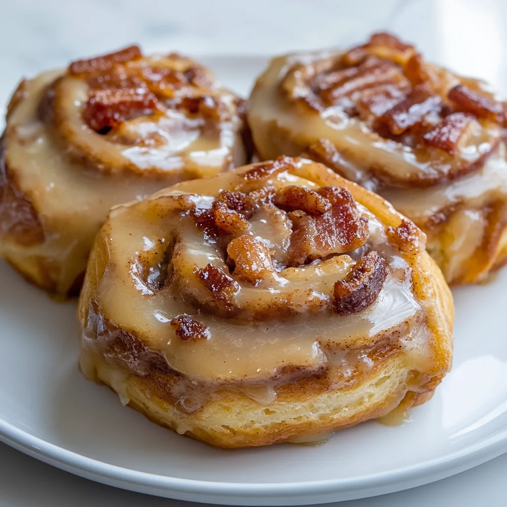 Irresistible Bourbon Maple Bacon Cinnamon Rolls Recipe | Sweet &amp; Savory Delight