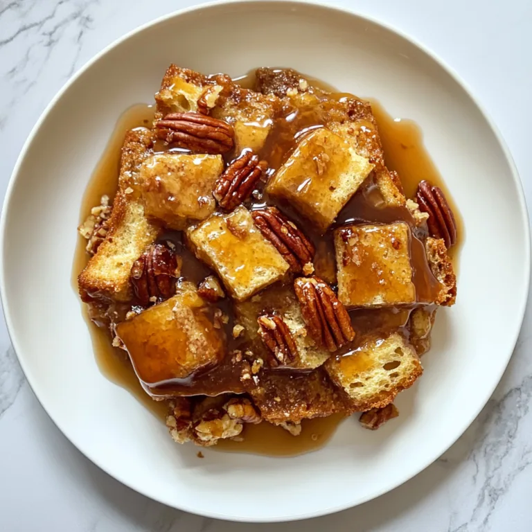 Decadent Caramel Pecan Bread Pudding with Salted Caramel Drizzle Recipe