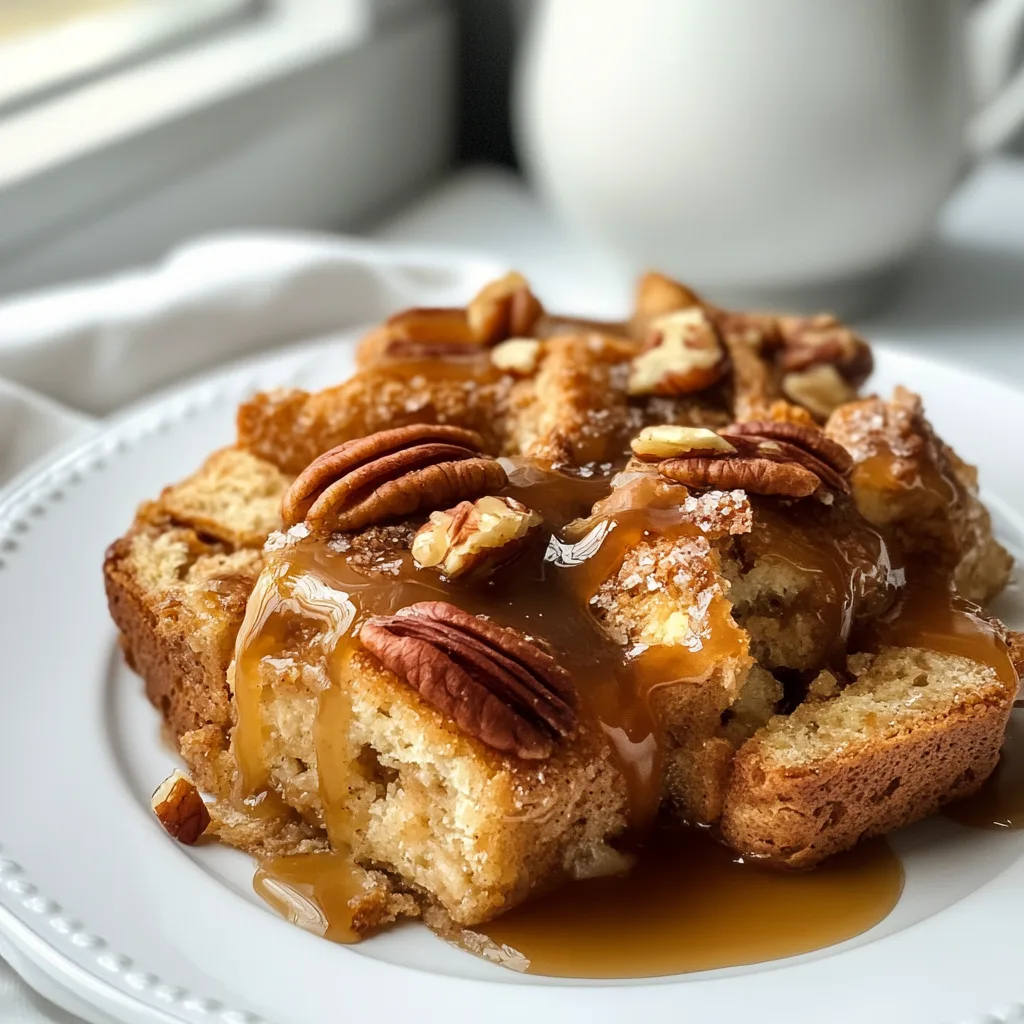 Decadent Caramel Pecan Bread Pudding with Salted Caramel Drizzle Recipe
