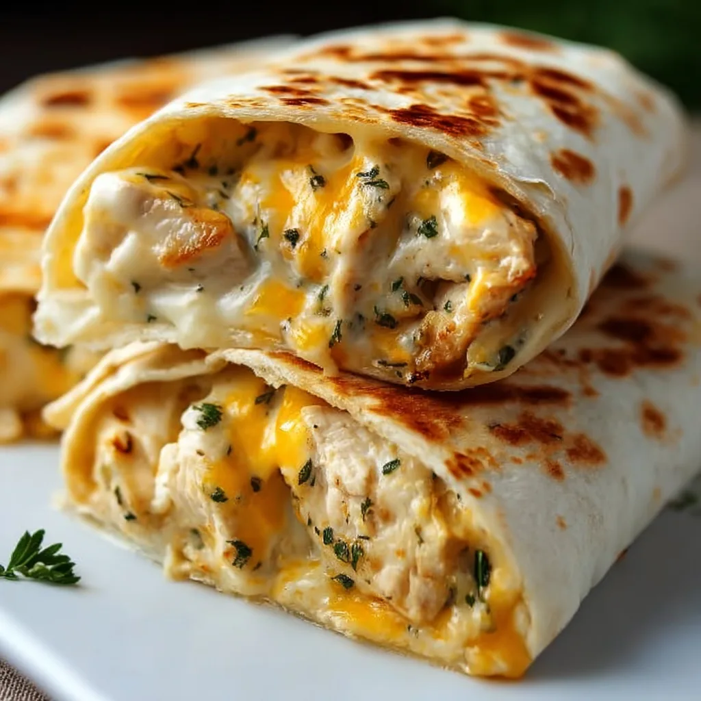 Delicious Cheesy Garlic Chicken Wraps Recipe | Easy &amp; Tasty Meal Idea