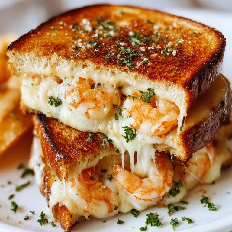 Cheesy Garlic Shrimp Grilled Cheese | Delicious Seafood Sandwich Recipe