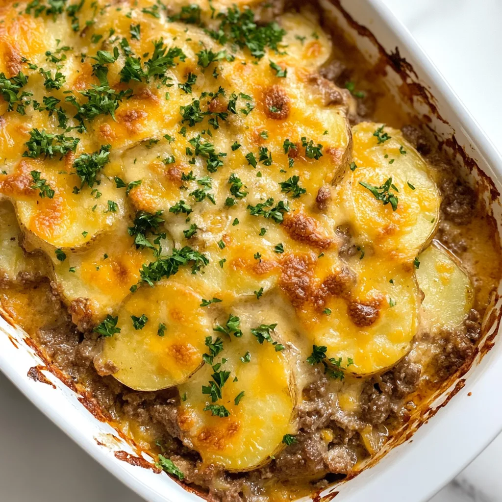 Cheesy Scalloped Potatoes and Beef Bake Recipe | Easy Comfort Food Delight
