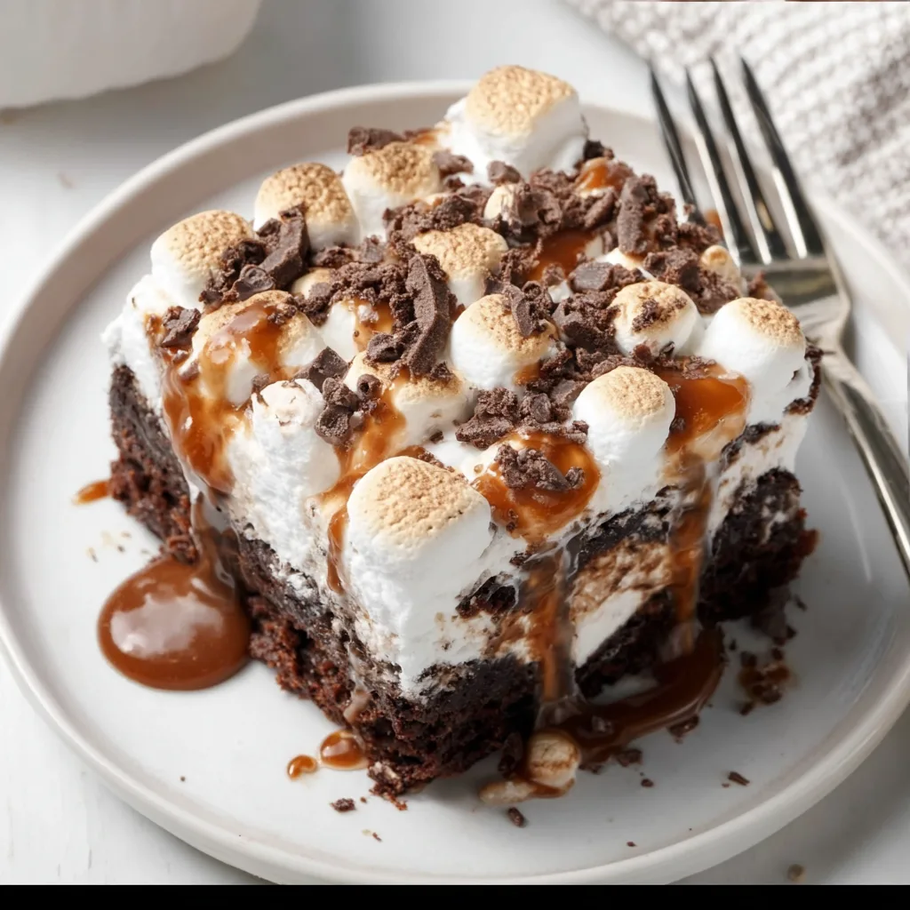 Delicious Chocolate Poke Cake with Marshmallow Topping | Easy Dessert Recipe