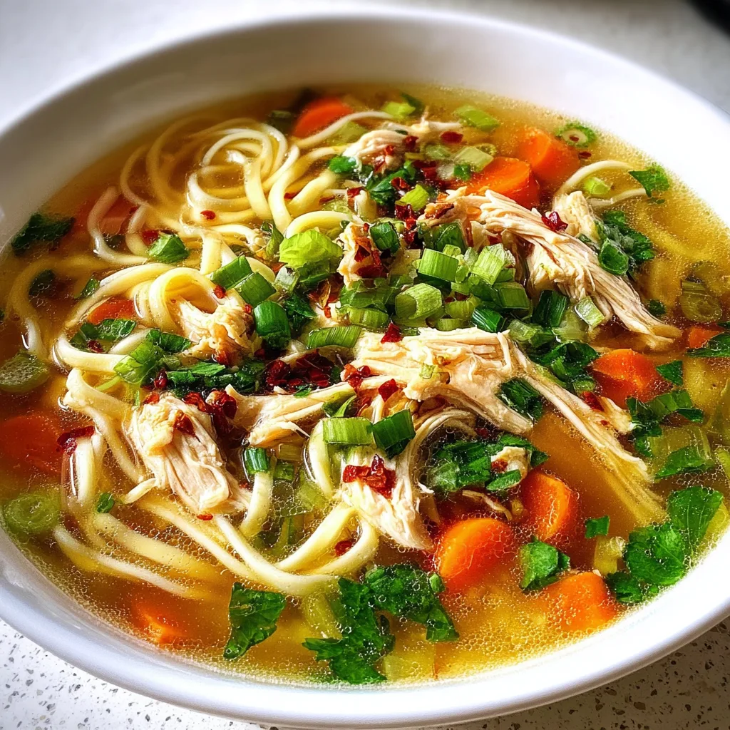 Classic Ginger Garlic Chicken Noodle Soup