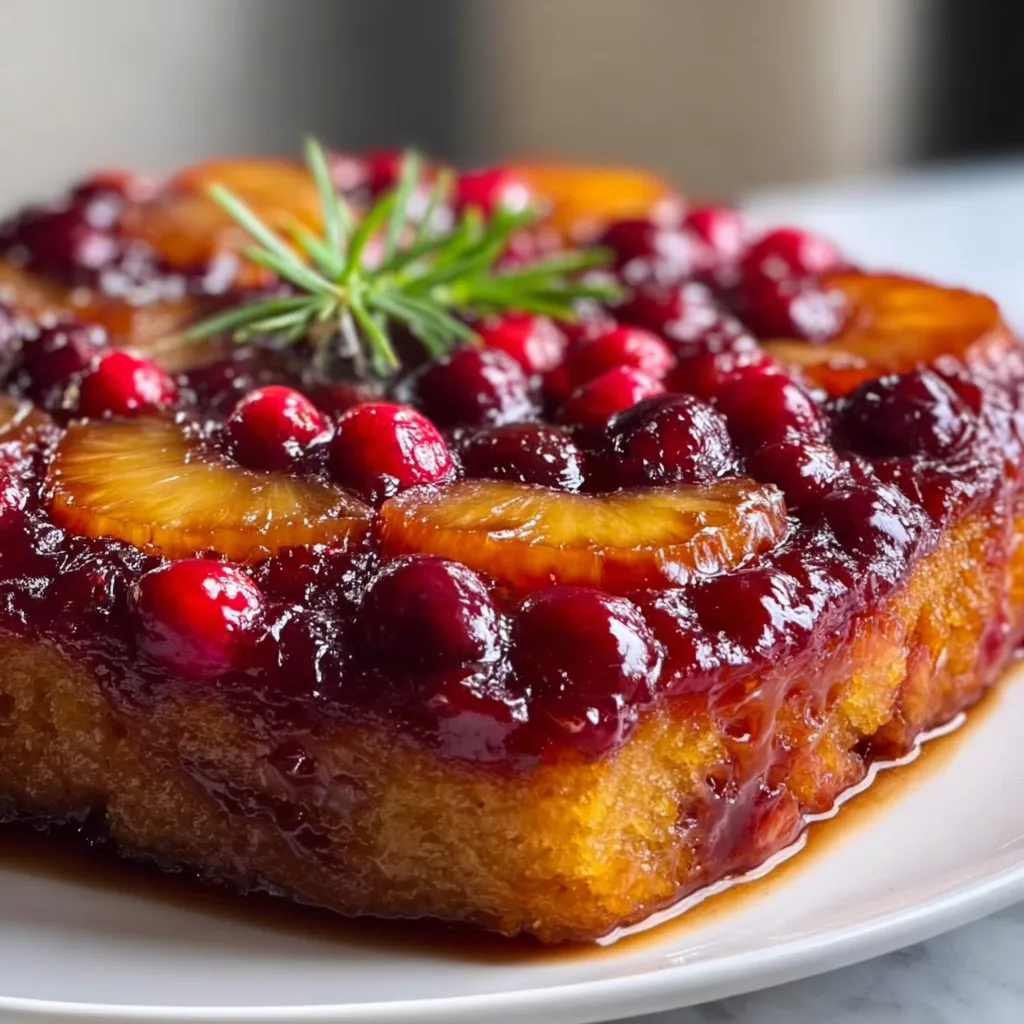 Delicious Cranberry Pineapple Upside-Down Cake Recipe | Easy &amp; Moist Dessert