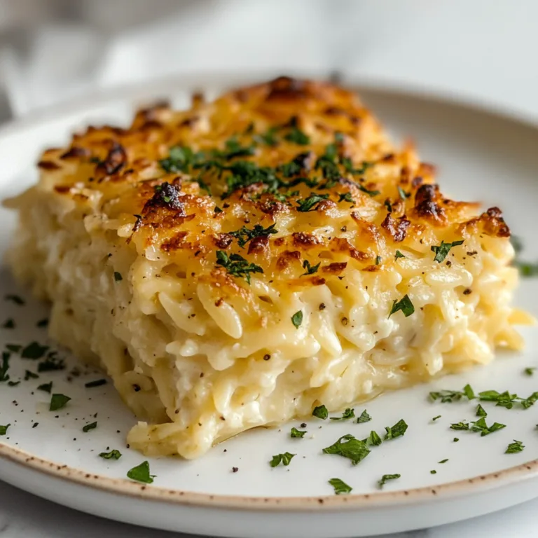 Creamy Cottage Cheese Baked Orzo with Roasted Garlic | Easy Comfort Food Recipe