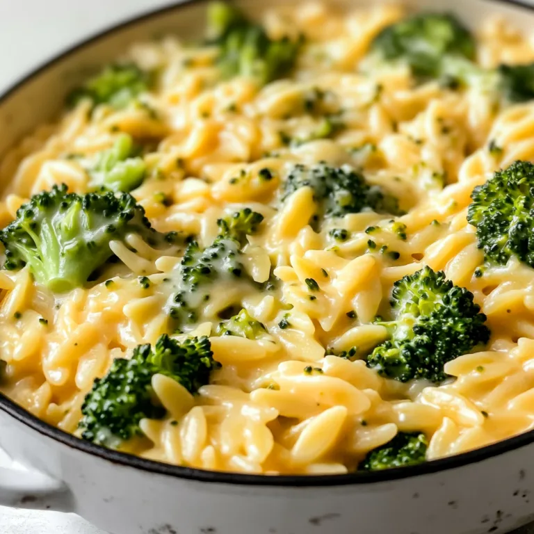 Creamy One-Pot Broccoli Cheddar Orzo Recipe – Quick & Easy Comfort Food