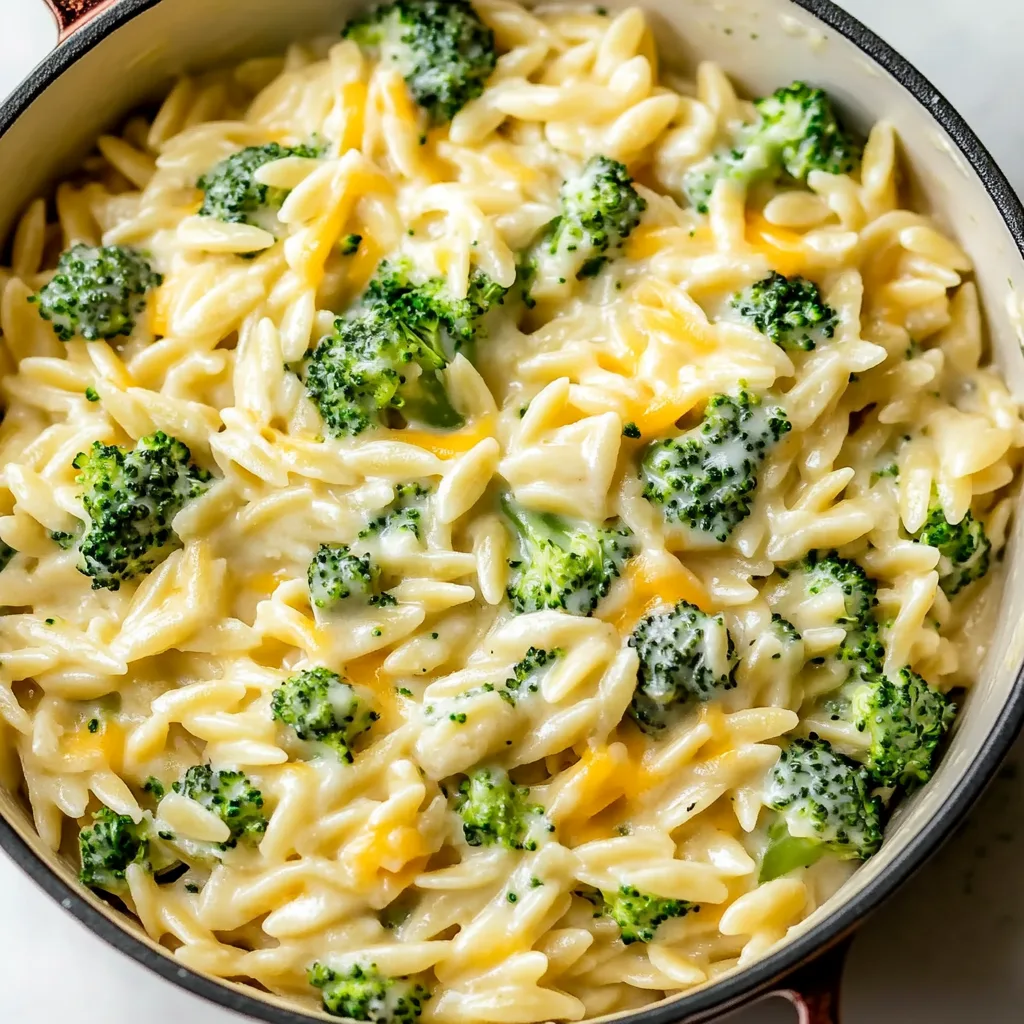 Creamy One-Pot Broccoli Cheddar Orzo Recipe – Quick &amp; Easy Comfort Food