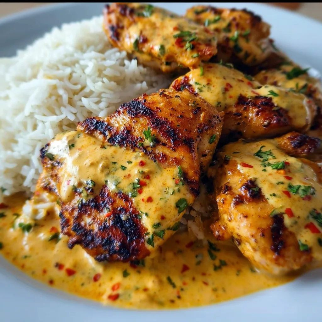 Creamy Peri-Peri Chicken &amp; Rice Recipe | Easy, Spicy, and Flavorful Meal