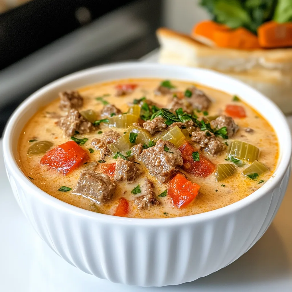 Creamy Philly Cheesesteak Soup Recipe | Easy &amp; Delicious Comfort Food