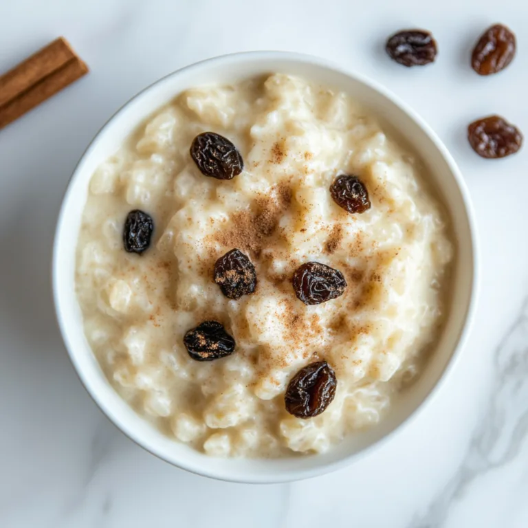 Creamy Rice Pudding with Cinnamon and Raisins – Deliciously Comforting Dessert Recipe
