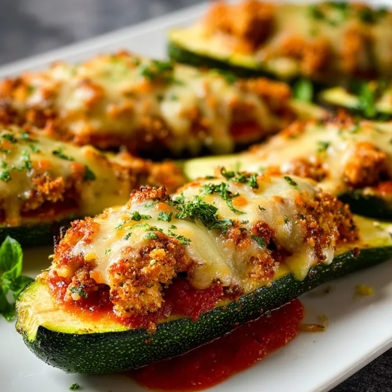 Crispy Chicken Parmesan Zucchini Boats | Healthy Low-Carb Dinner Recipe