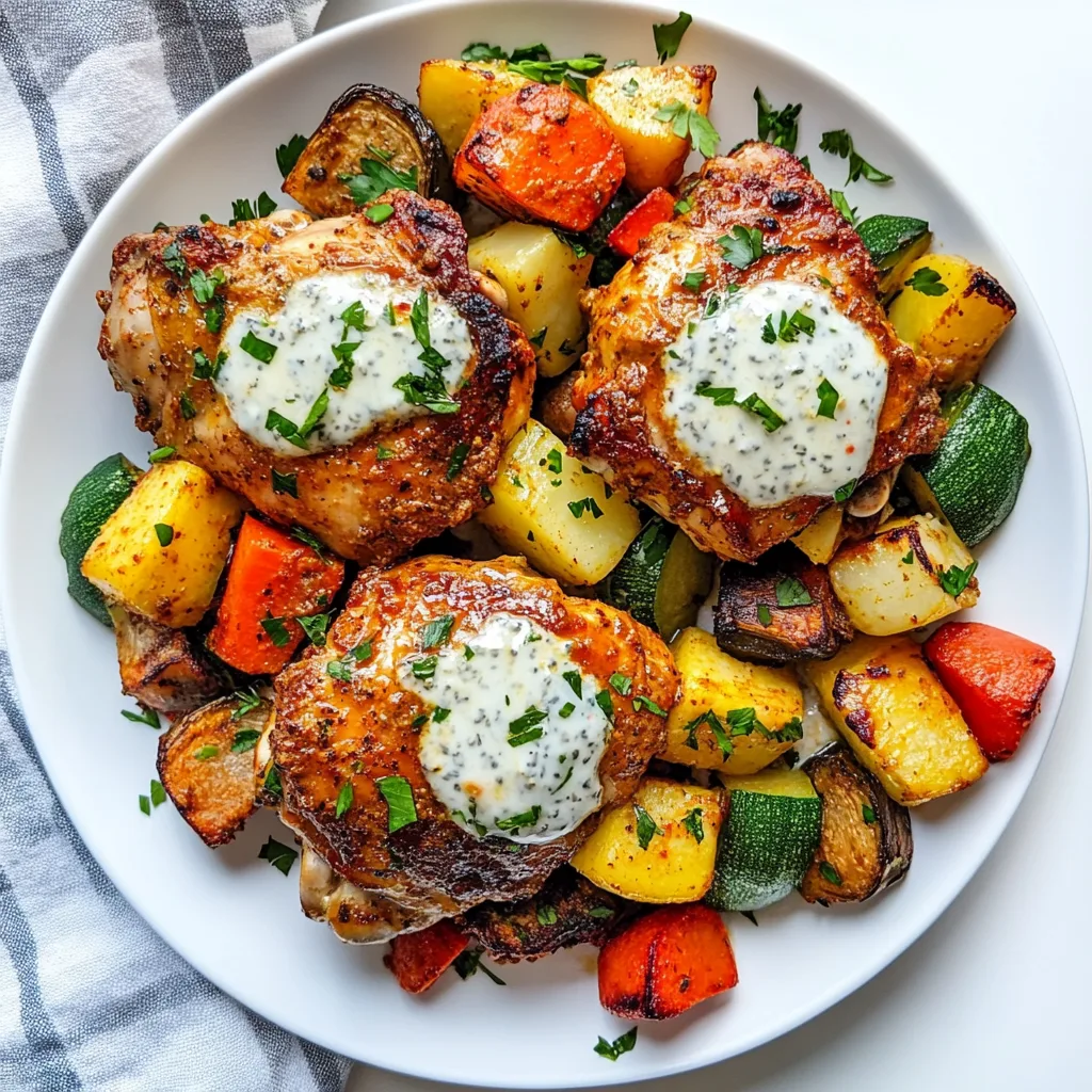 Crockpot Greek Yogurt Tandoori Chicken Thighs with Vegetables