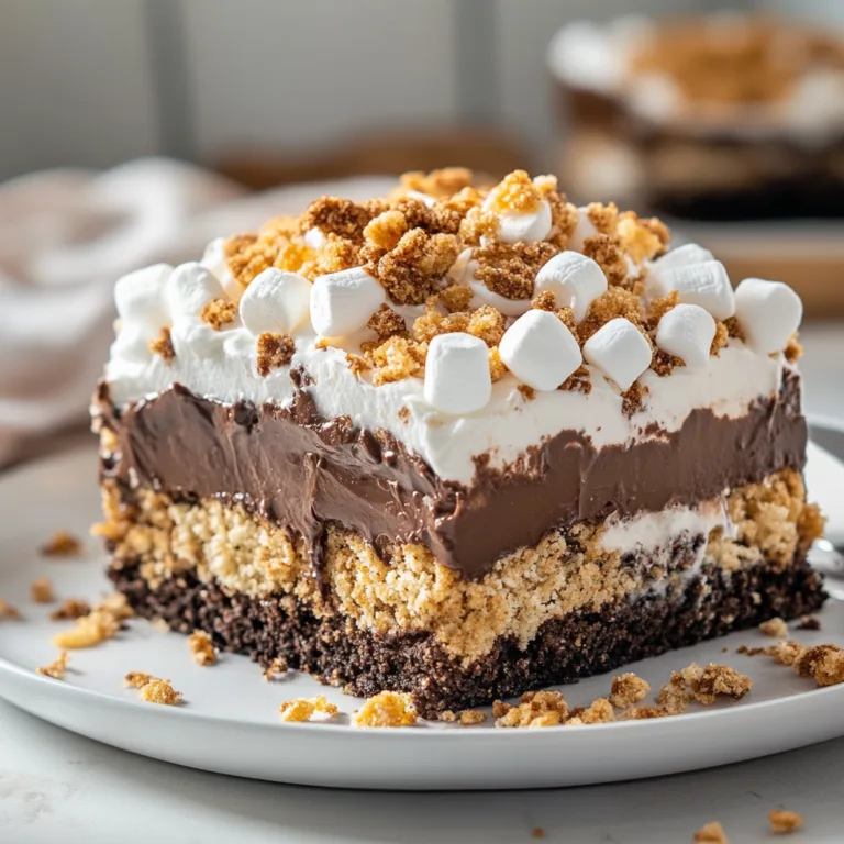 Crockpot S’mores Chocolate Cake with Marshmallows & Graham Cracker Crumble - Easy Slow Cooker Dessert