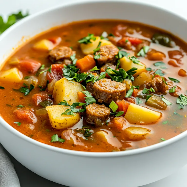 Hearty Crockpot Swamp Soup Recipe | Sausage, Potato & Vegetable Medley