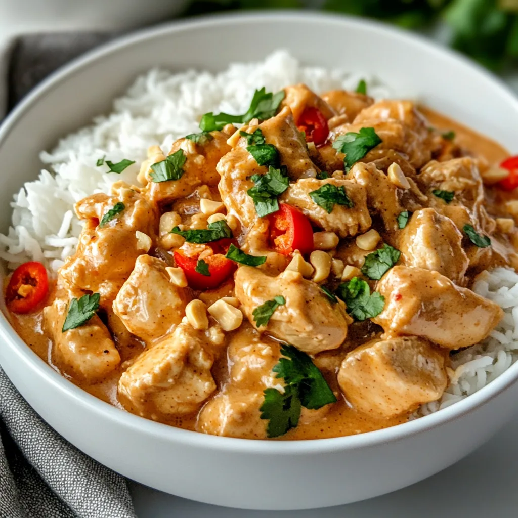Easy Crockpot Thai Peanut Chicken Recipe – Slow Cooker Dinner Delight