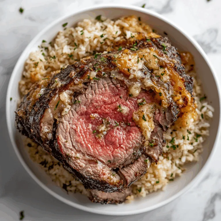 Garlic Butter Oven Prime Rib with Rice | Juicy & Flavorful Recipe