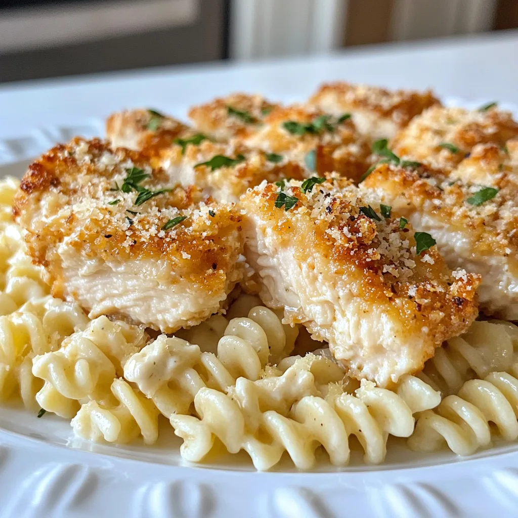 Garlic Parmesan Chicken Bites with Creamy Rotini | Easy Comfort Food Recipe