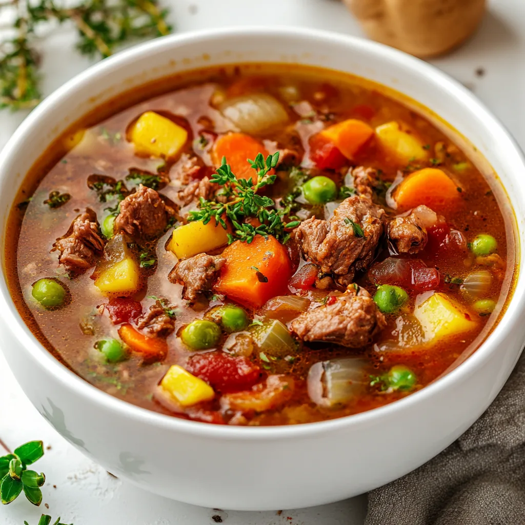 Hearty Beef and Vegetable Soup Recipe | Comforting & Nutritious Meal