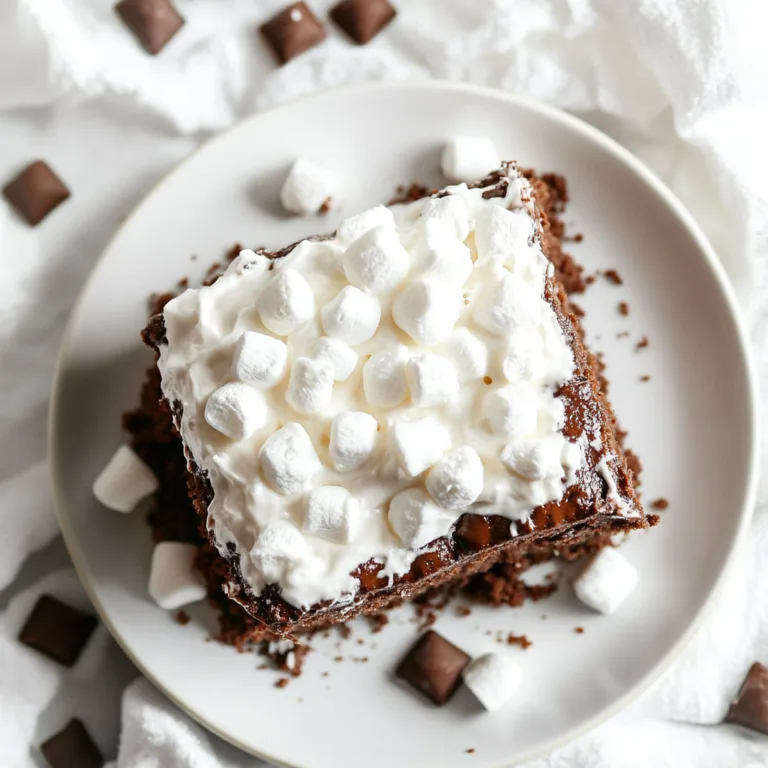 Delicious Hot Chocolate Poke Cake with Whipped Marshmallow Frosting Recipe