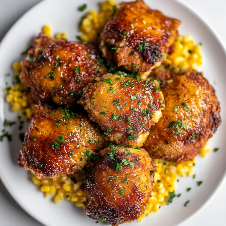 Crispy Hot Honey Chicken Thighs with Sweet Cornbread Recipe