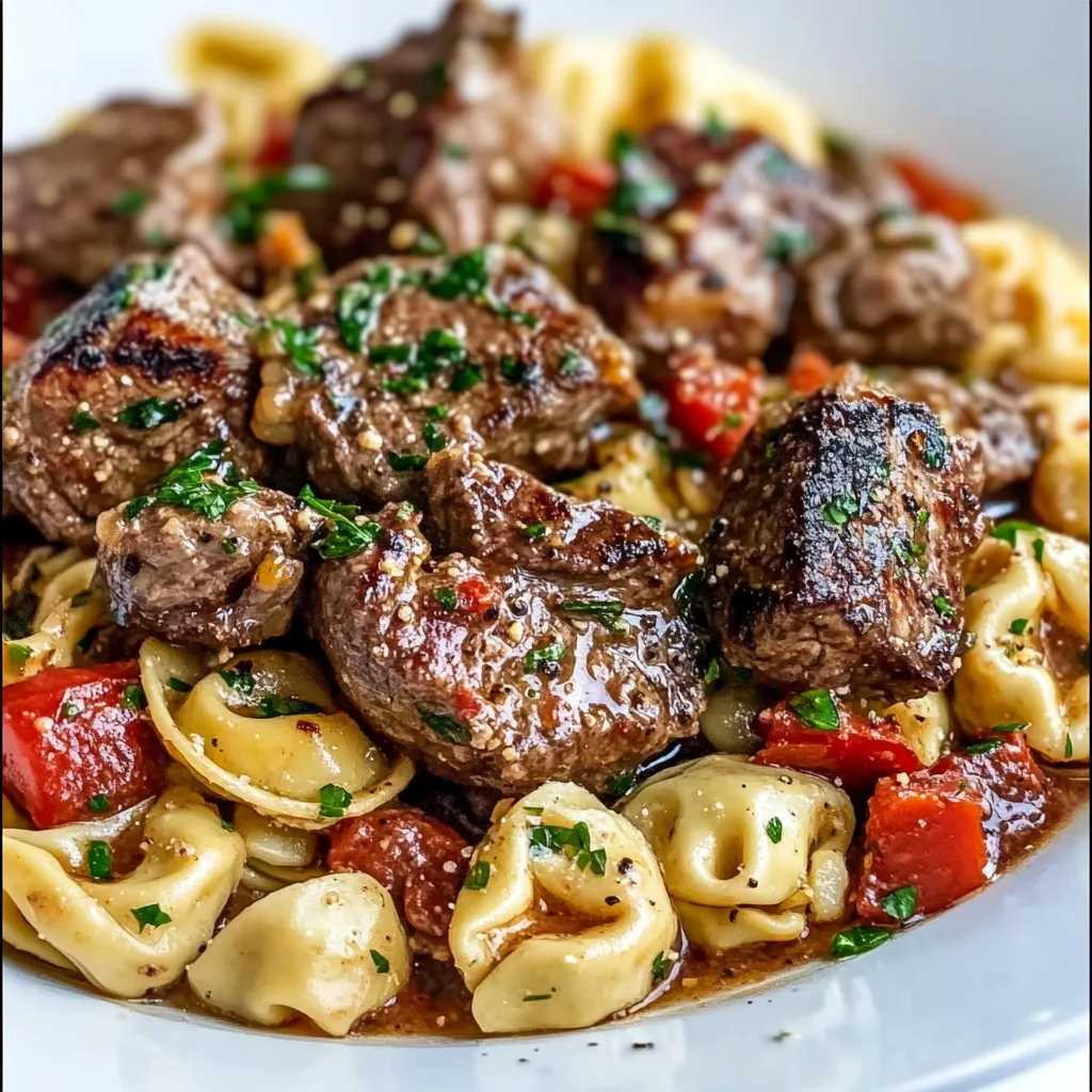 One-Pan Cowboy Butter Tortellini Steak Bites Recipe | Easy Dinner Idea