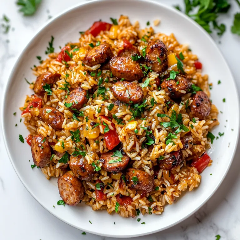 One-Skillet Cajun Honey Garlic Sausage & Rice | Easy Flavorful Dinner Recipe