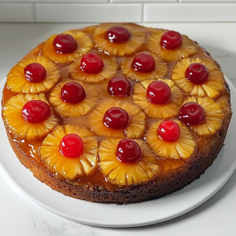 Delicious Pineapple Upside Down Cake Recipe with Maraschino Cherries – Easy &amp; Classic Dessert