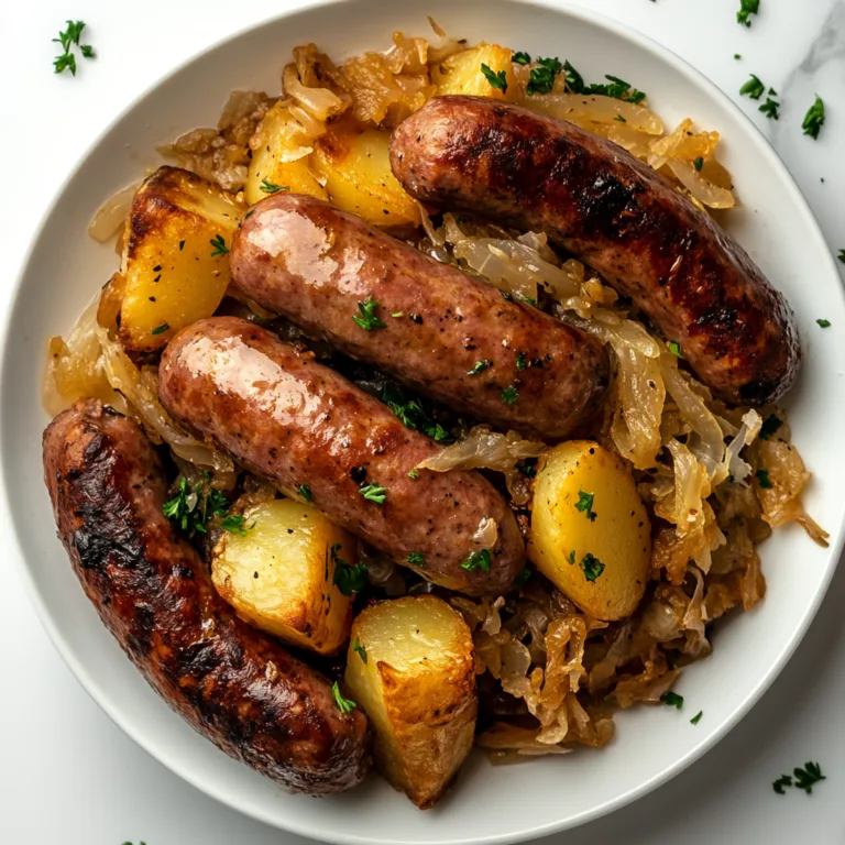 Traditional Polish Sausage with Sauerkraut and Potatoes Recipe | Authentic Polish Dish