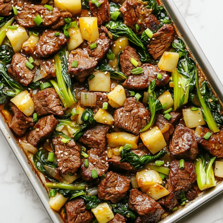 Sheet Pan Korean BBQ Beef with Ginger Bok Choy | Easy & Flavorful Dinner Recipe