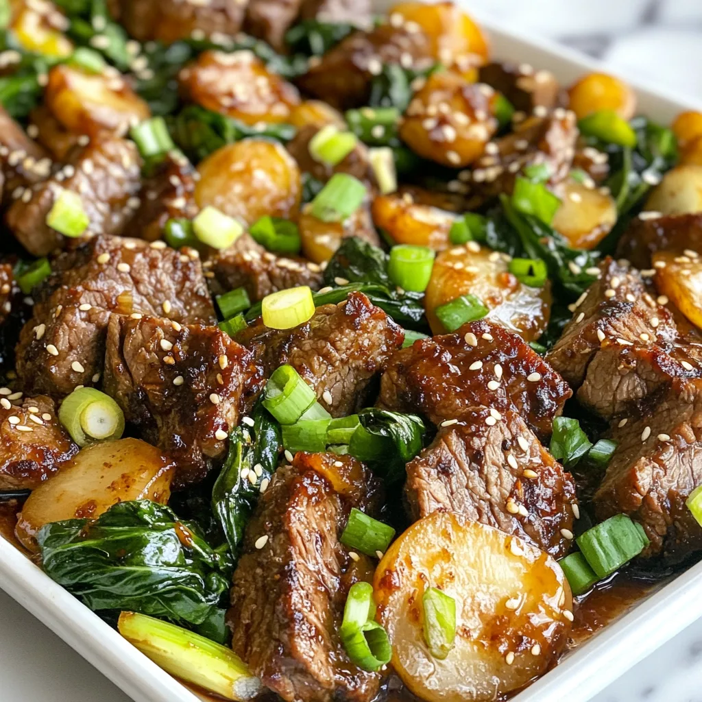 Sheet Pan Korean BBQ Beef with Ginger Bok Choy | Easy &amp; Flavorful Dinner Recipe