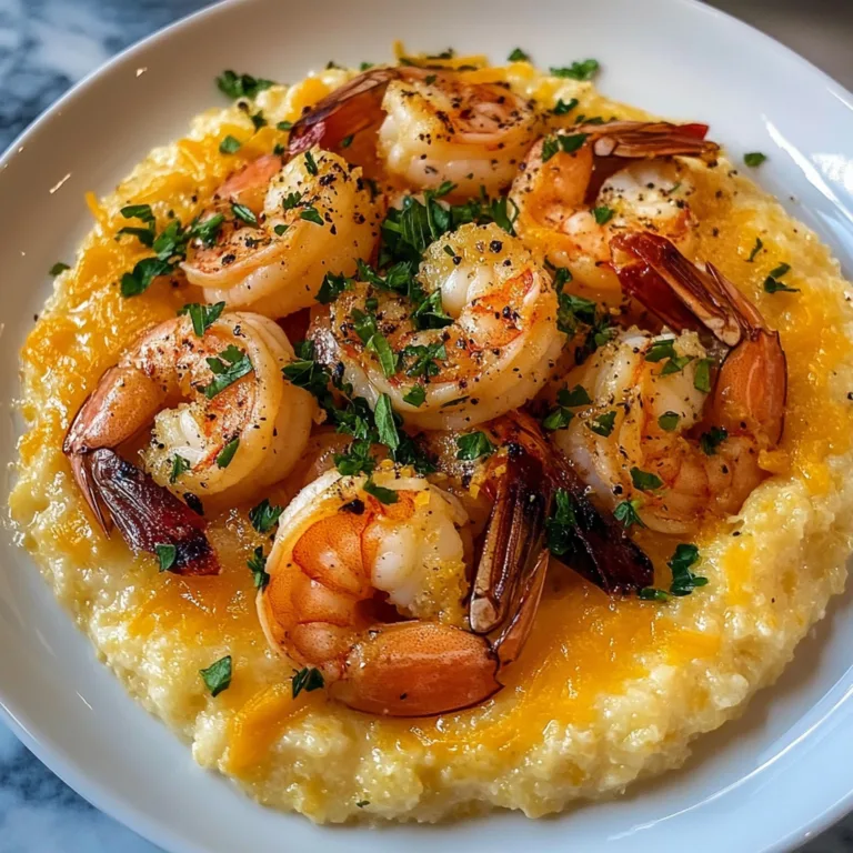 Delicious Shrimp & Creamy Cheddar Grits Recipe | Easy Southern Comfort Food