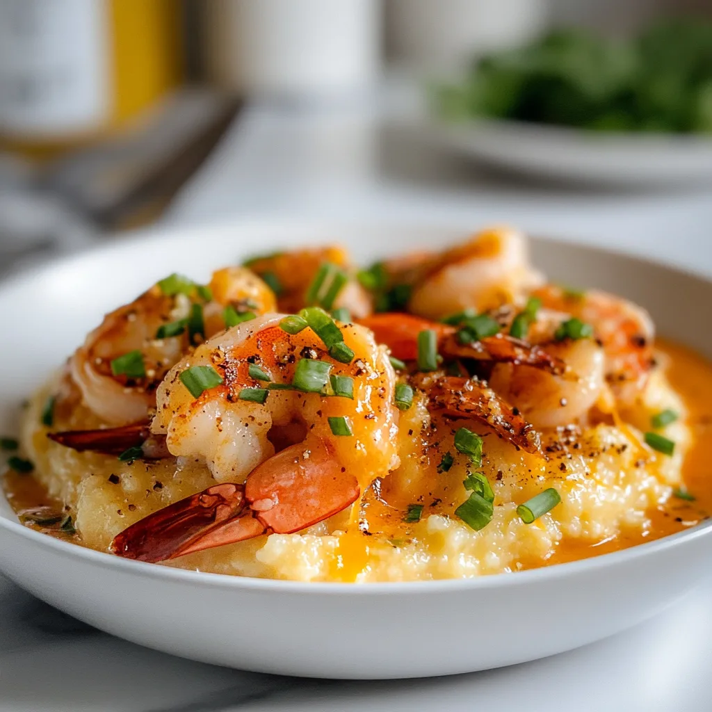 Delicious Shrimp &amp; Creamy Cheddar Grits Recipe | Easy Southern Comfort Food