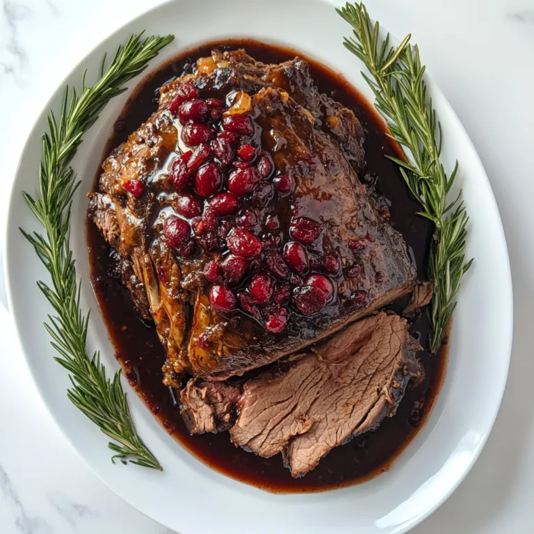 Slow-Braised Beef Roast with Cranberry Balsamic Glaze | Tender, Flavorful Recipe