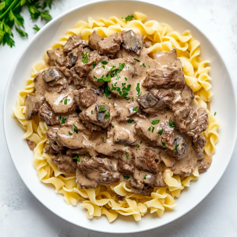 Slow Cooker Beef Stroganoff Recipe with Tender Egg Noodles – Easy & Delicious