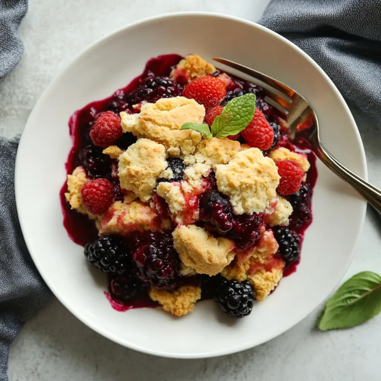 Slow Cooker Berry Cobbler Recipe with Mixed Berries & Sweet Biscuit Topping