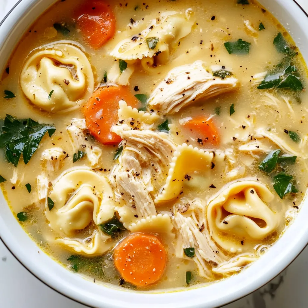 Slow Cooker Chicken Tortellini Soup