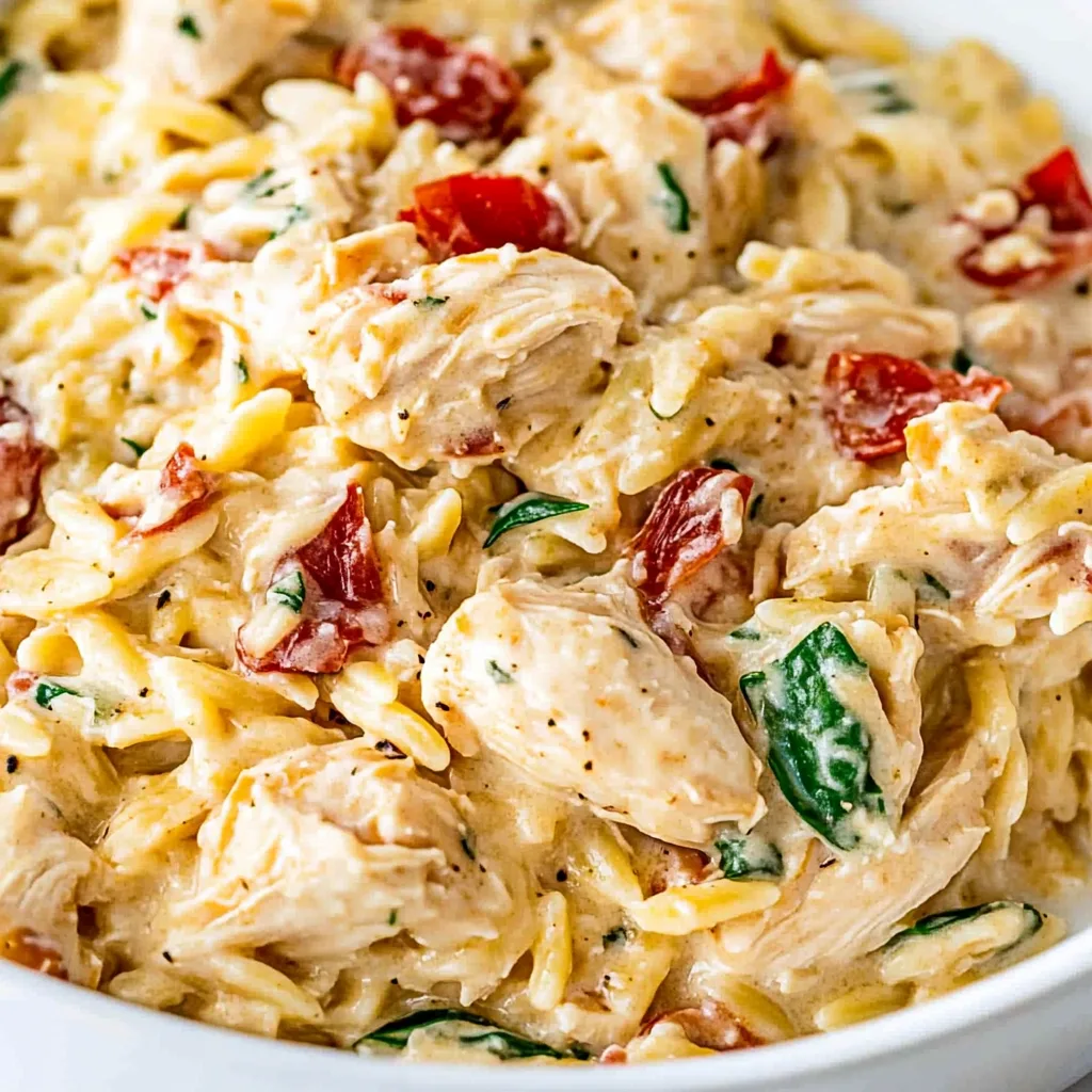 Slow Cooker Creamy Tuscan Chicken Orzo Recipe – Easy &amp; Delicious Meal